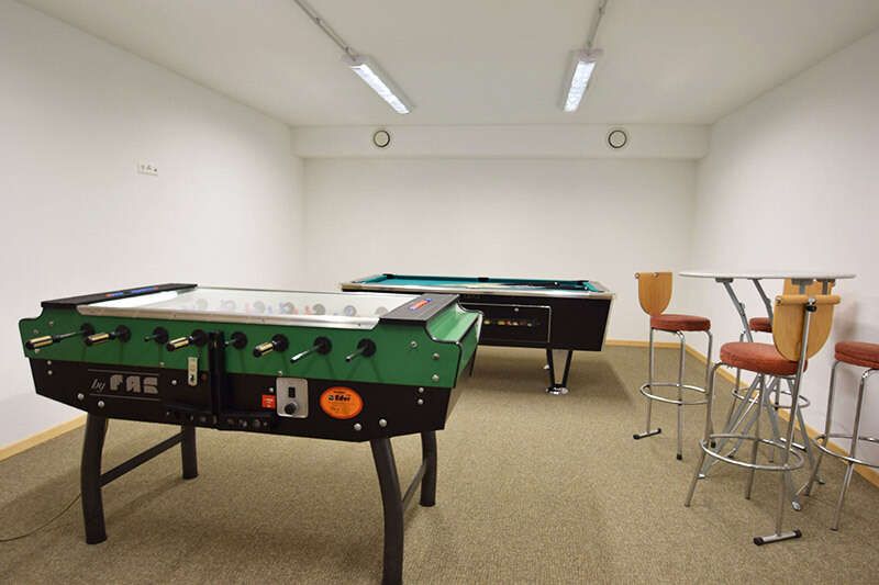 Games room with billiards and table football